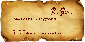 Reviczki Zsigmond névjegykártya